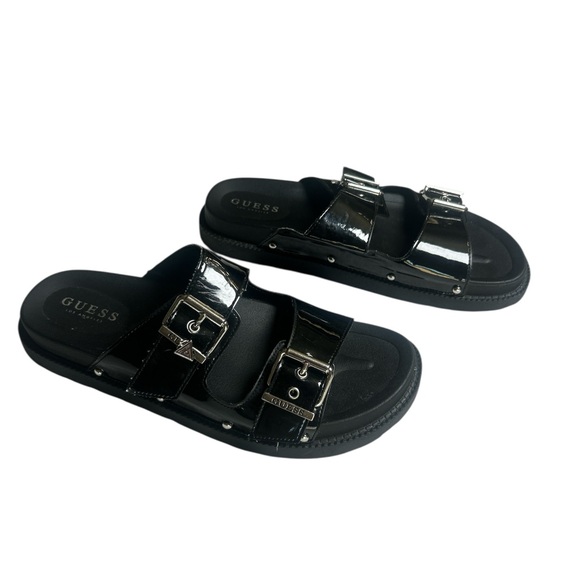 Guess Black Slide Sandals with Buckles Size 11 - Picture 3 of 6